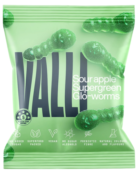 Gummies | Sour Apple Supergreen Glo-worms