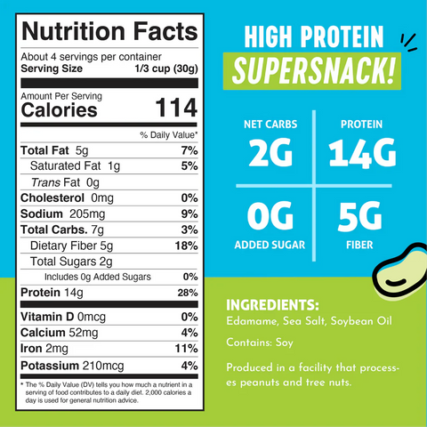 Crunchy Roasted Edamame Beans | Sea Salt