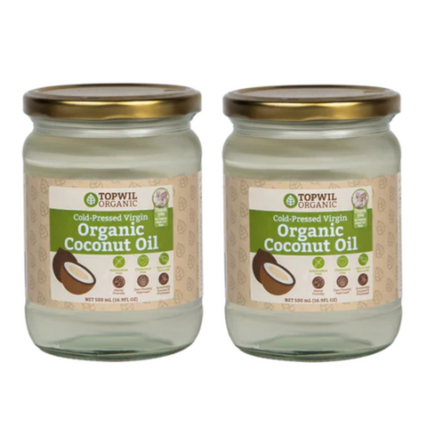 Cold pressed Organic Virgin Coconut Oil - 500ml X 2 Jars