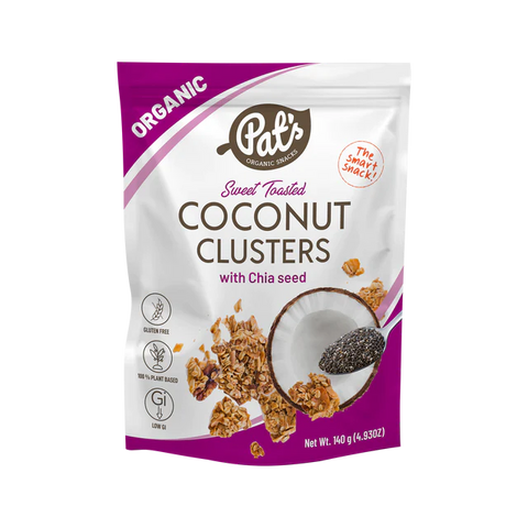 Pats Organic Coconut Clusters with Chia Seeds - 140g