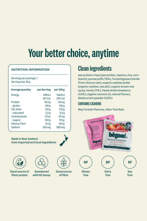 Protein Crisp Nutrition Bar | Strawberry Blackcurrant