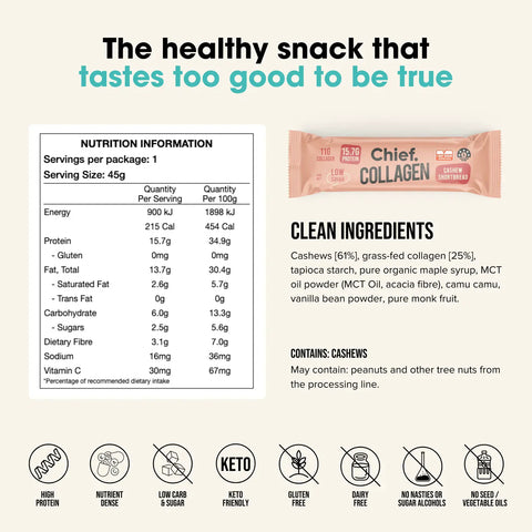 Collagen Protein Bar | Cashew Shortbread