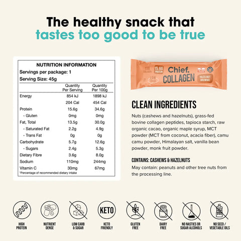 Collagen Protein Bar | Hazelnut Brownie