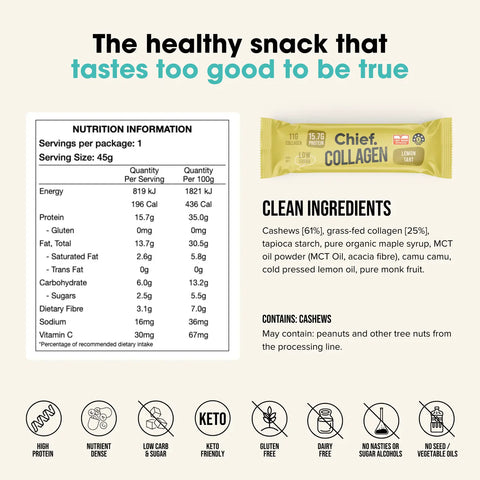 Collagen Protein Bar | Lemon Tart