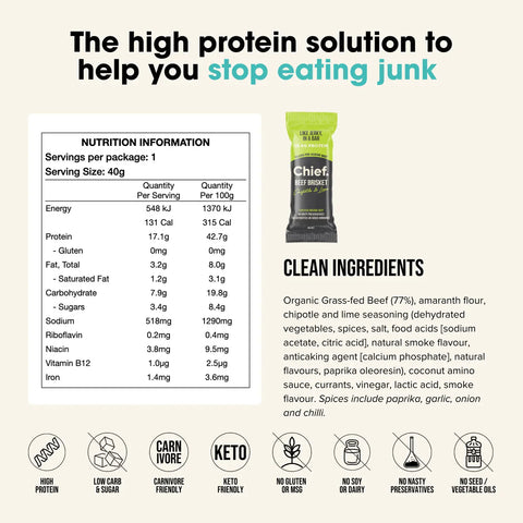 Organic Beef Bar | Chipotle & Lime