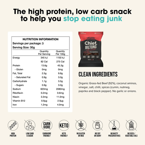 Organic Biltong | Cayenne Chilli