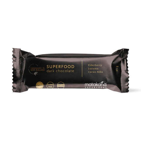 Superfood Dark Chocolate Bar | Elderberry, Lucuma & Cacao Nibs